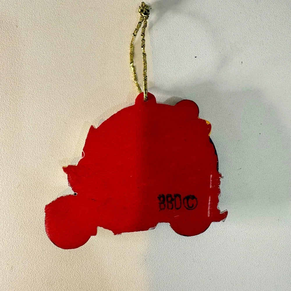 Vintage BBD Motorcycle Biker Christmas Ornament American Flag Patriotic Resin